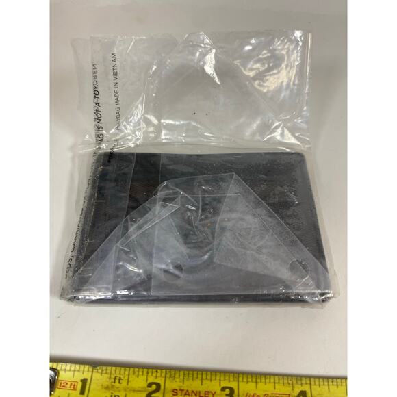 Coach Card Case Signature Canvas Leather Brown & Black NWT - Picture 3 of 6